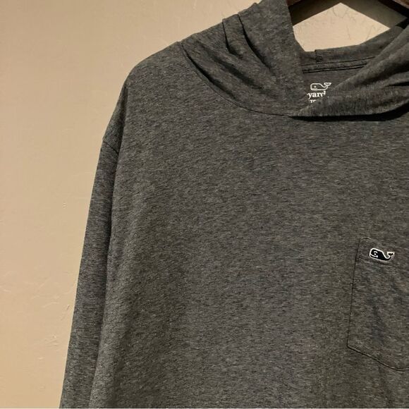 Vineyard Vines Edgartown Hooded Long Sleeve T-Shirt Dark Gray Whale Size Large - Picture 6 of 13
